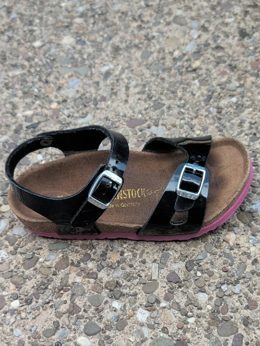 Birkenstock Kids Rio Black Patent Sandals